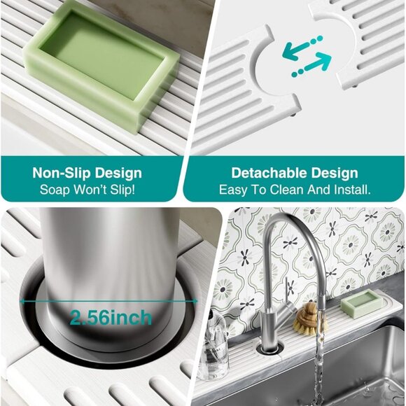 Stone Faucet Mat for Kitchen Sink, Diatomite Sink Protectors - Prevent Moisture - Picture 5 of 8